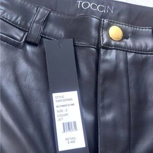 NWT Toccin black vegan leather pants size 2.